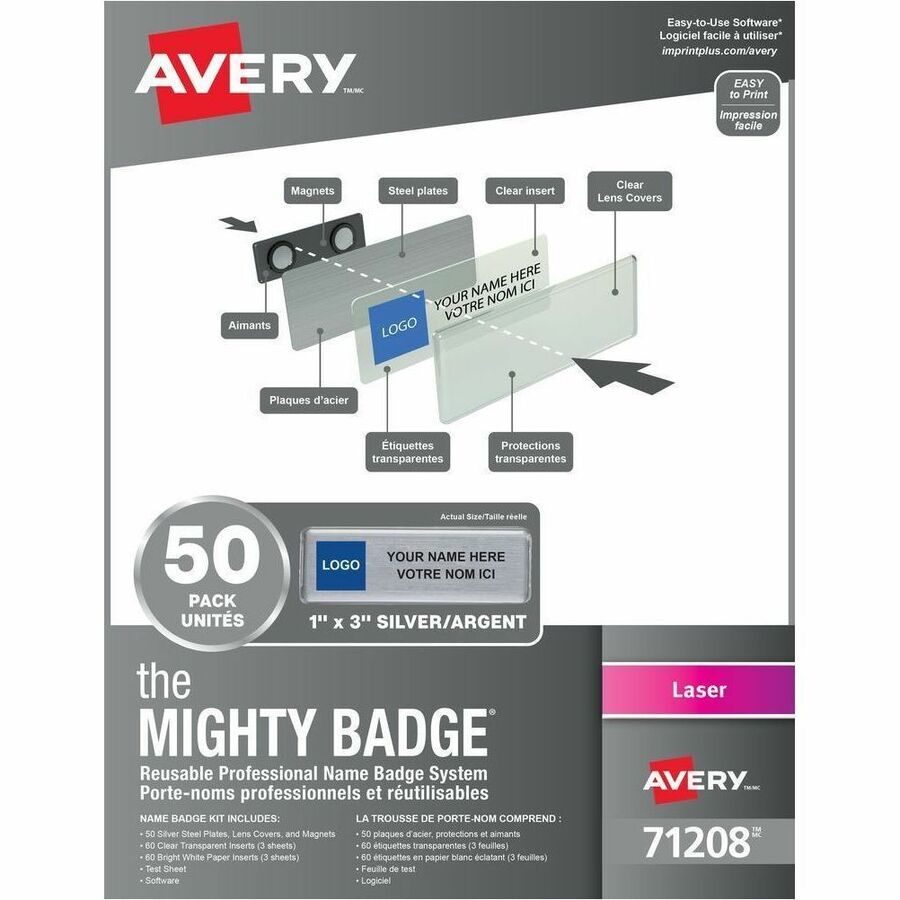 The Mighty Badge®, by Avery®, Name Badge Kit - 5 / Carton