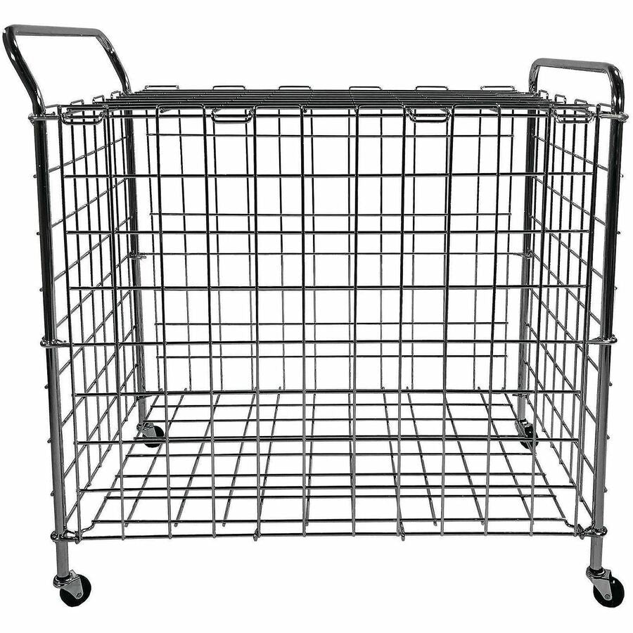Champion Sports Portable Lockable Ball Locker - 4 Casters - Steel - 39" Length x 24" Width x 40" Height - Silver, Chrome - 1 Each