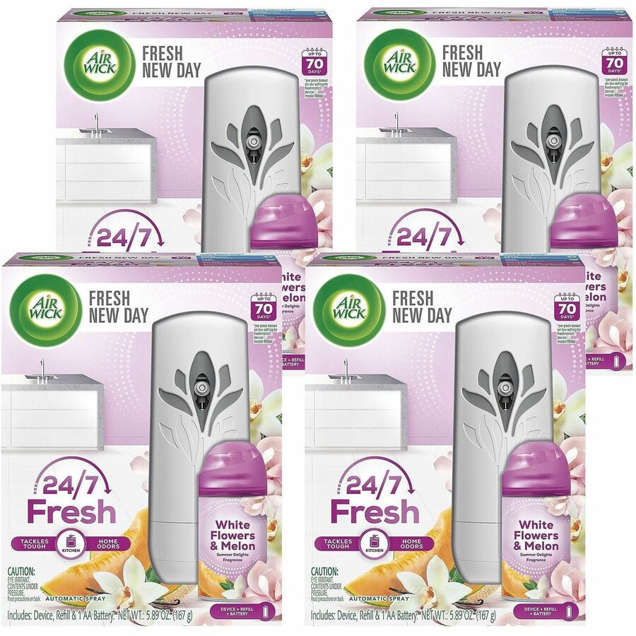 Air Wick Pure 24/7 Summer Air Spray Kit - Spray - Summer Delights - 70 Day - 4 / Carton