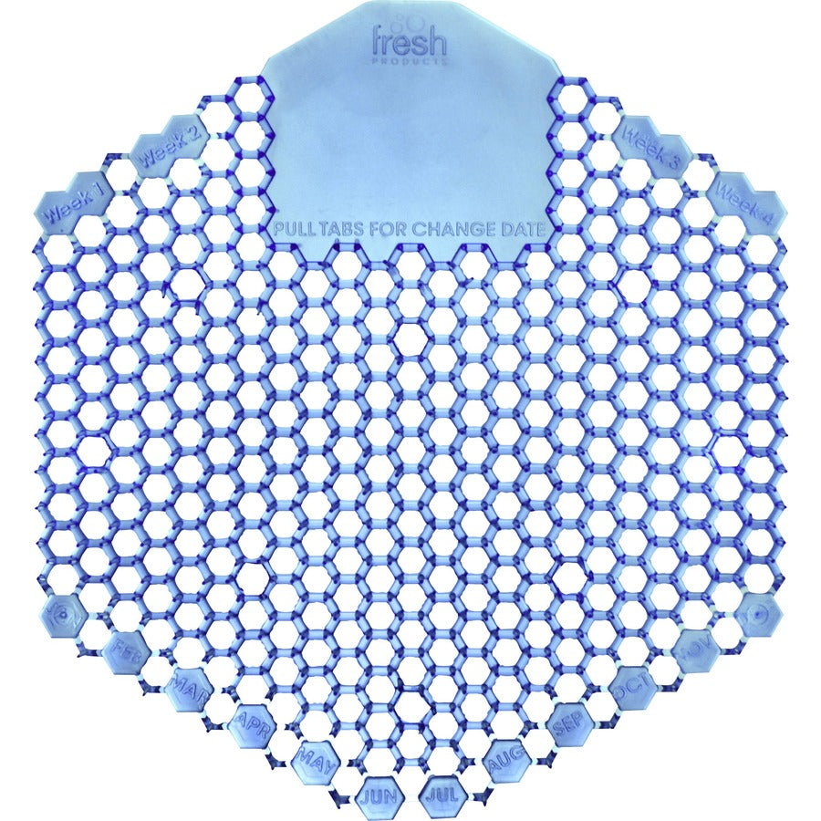 Fresh Products Wave 3D Urinal Screen - Lasts upto 30 Days - Splash Reducer, Odor Control - 10 / Box - Blue