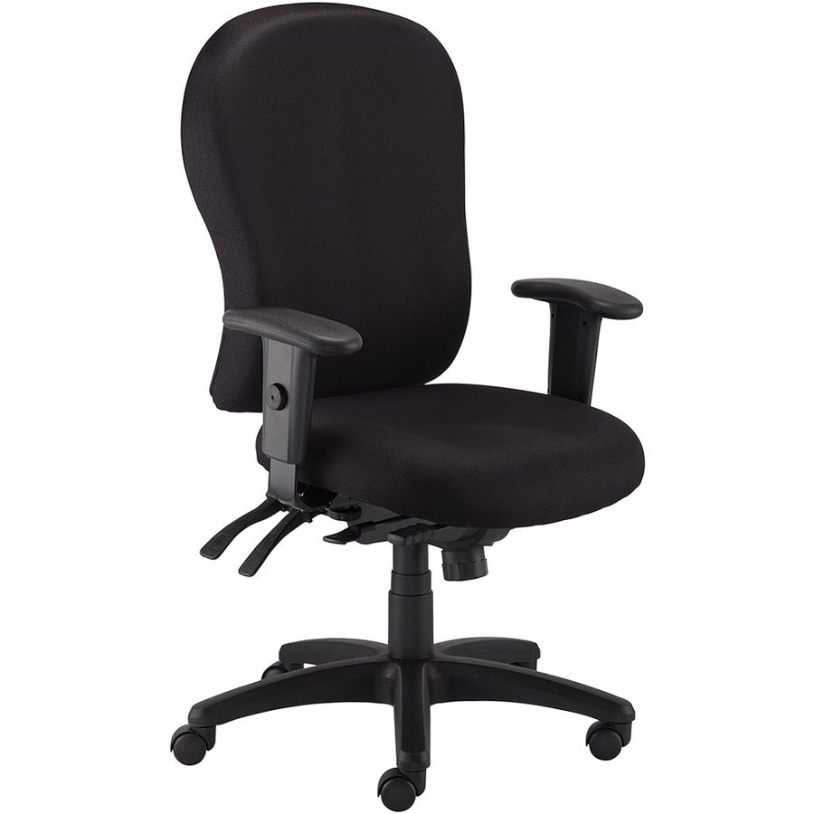 Eurotech 4x4 Task Chair - High Back - 5-star Base - Perfection Black - Armrest - 1 Each