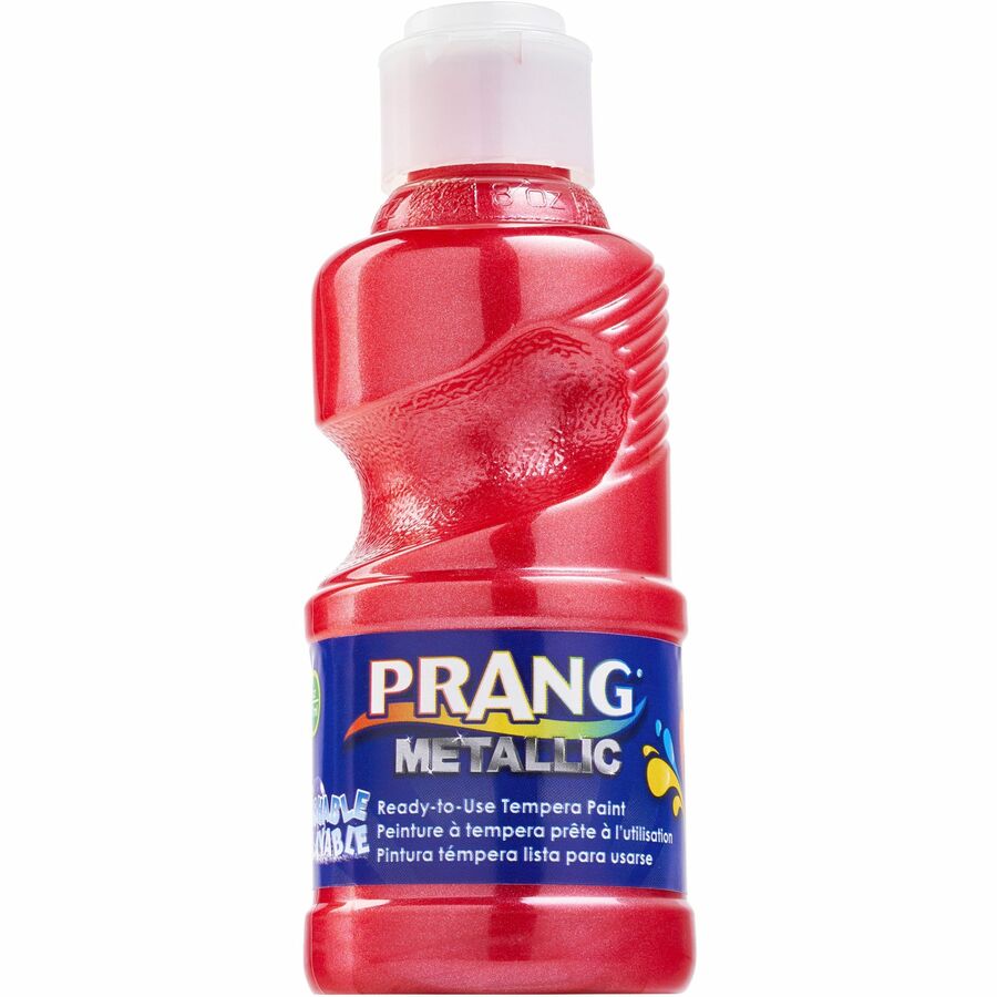 Prang Ready-to-Use Washable Metallic Paint - Metallic Red - 8 fl oz - Washable - 1 Each
