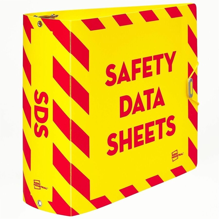 Avery®, UltraDuty 3" SDS Binder with Chain - Letter - 8 1/2" x 11" Sheet Size - 735 Sheet Capacity - 4 45/64" Spine Width - 3 x 3" Ring - Fastener: Slant Ring - Pocket: 0 - Polypropylene - Yellow, Red - Durable, Flexible, Water Resistant, Abrasion R...