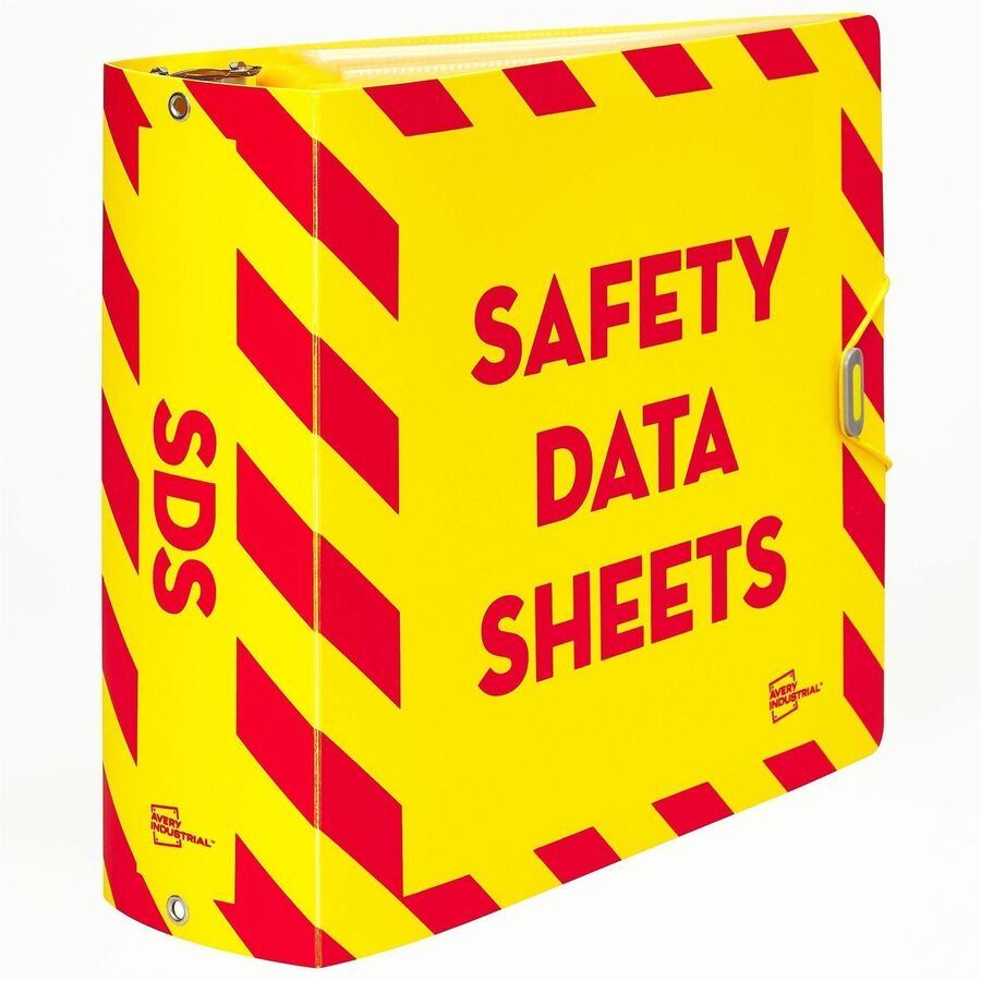 Avery®, UltraDuty Ring Binder - Letter - 8 1/2" x 11" Sheet Size - 735 Sheet Capacity - 4 45/64" Spine Width - 3" Ring - Fastener: Slant Ring - Pocket: 0 - Polypropylene - Yellow, Red - Durable, Heavy Duty, Flexible, Water Resistant, Abrasion Resist...