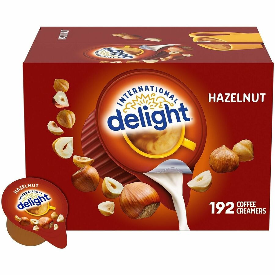 International Delight Hazelnut Liquid Creamer Singles - Hazelnut Flavor - 0.50 fl oz (15 mL) - 192 / Carton