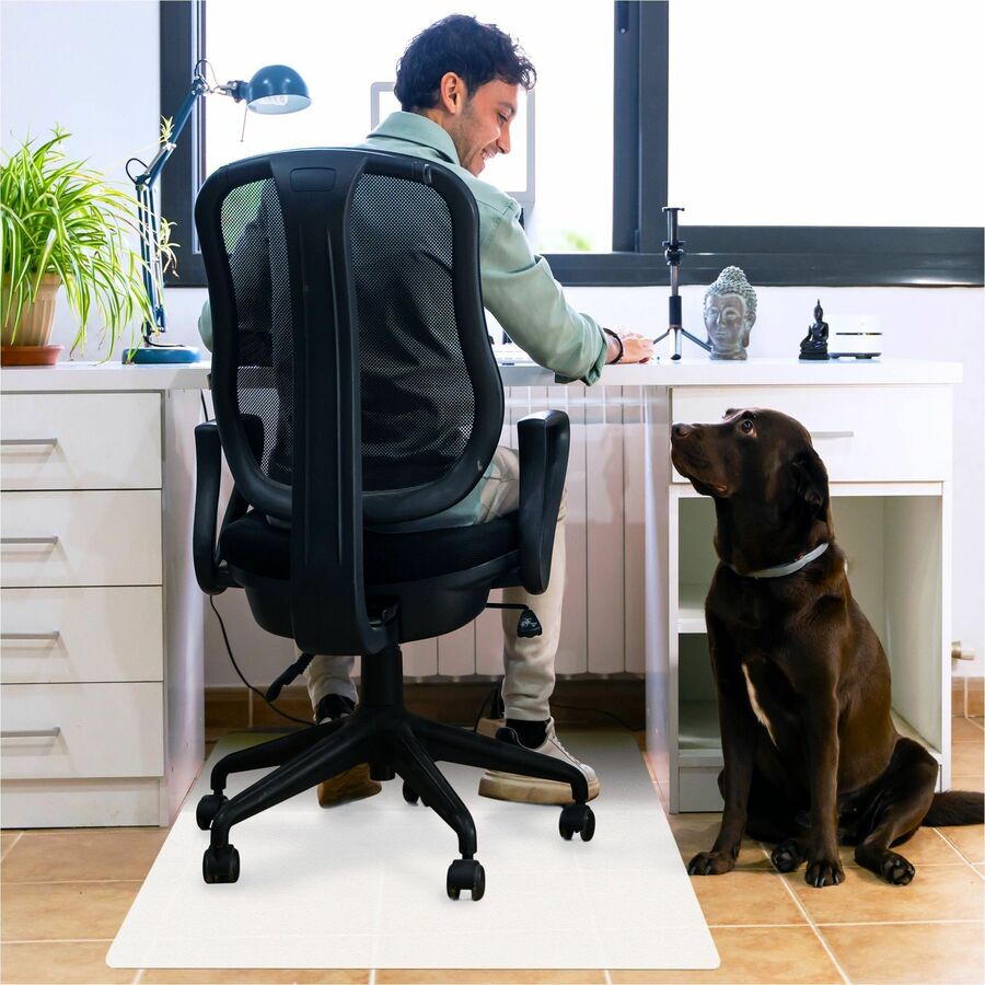 Floortex Polypropylene Rectangular Anti-Slip Foldable Chair Mat for Hard Floors-45" x 53" - 53" Length x 45" Width x 0.070" Depth x 0.070" Thickness - Rectangular - Polypropylene - Translucent - 1 Each