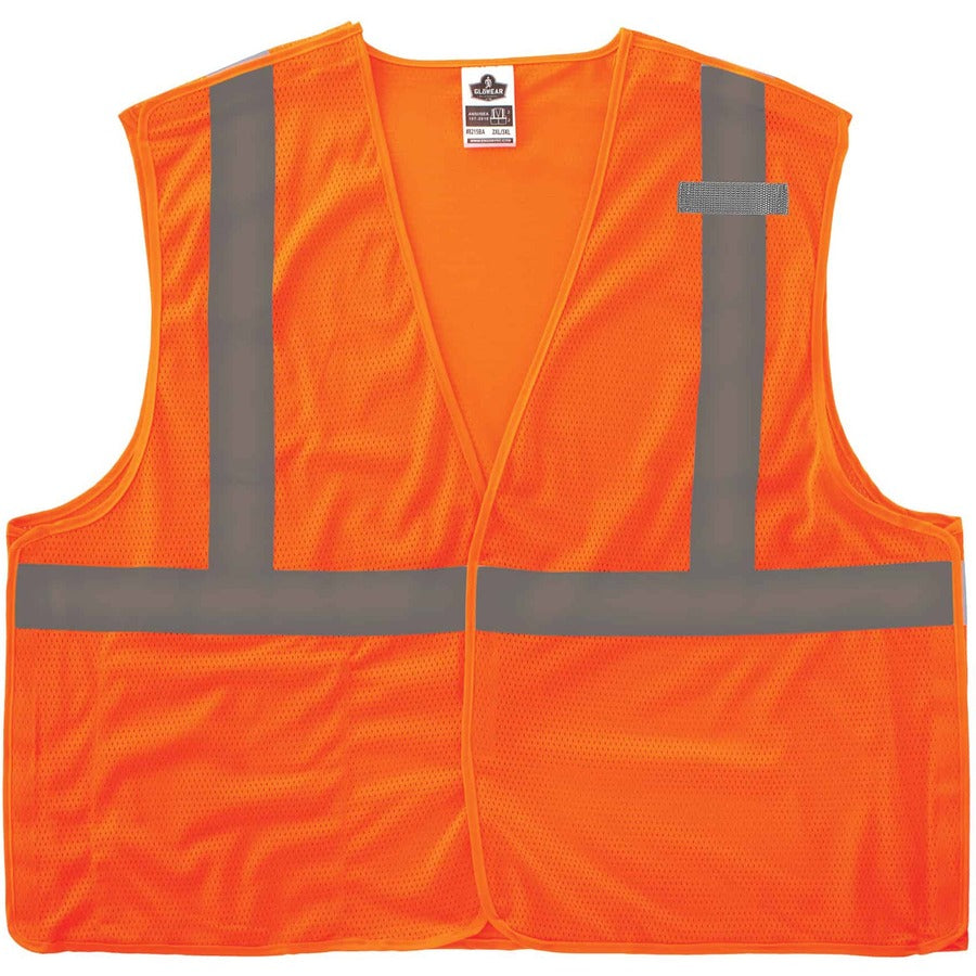 Ergodyne 8215BA Breakaway Mesh Vest - Recommended for: Construction, Emergency, Warehouse, Baggage Handling - 4-Xtra Large/5-Xtra Large - Hook & Loop Closure - Polyester Mesh - Orange - High Visibility, Machine Washable, Breathable, Lightweight, Pocket...