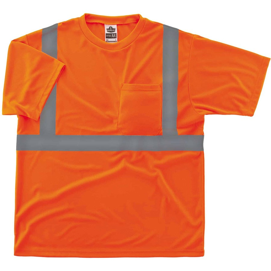 Ergodyne 8289 Type R Class 2 T-Shirt - 4XL Size - Fabric, Polyester - Orange