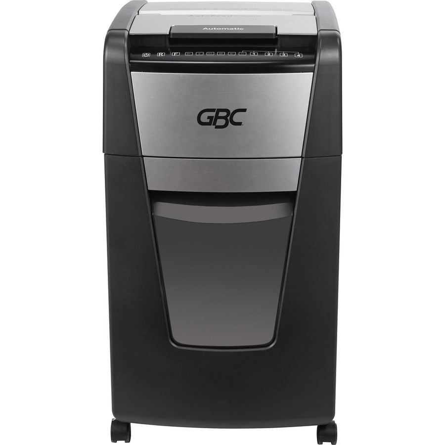 GBC AutoFeed+™, 300X Super Cross Cut Shredder - Continuous Shredder - Super Cross Cut - 10 Per Pass - for shredding Credit Card, Paper Clip, Staples, Paper - P-4 - 1 Hour Run Time - 16 gal Wastebin Capacity - Black