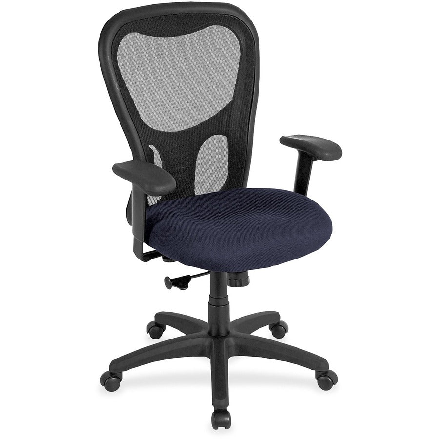 Eurotech Apollo Synchro High Back Chair - Ocean Seat Color - Fabric Seat Material - Black Back Color - Black Frame Color - High Back - 5-star Base - Dillon Ocean - Armrest - 1 Each