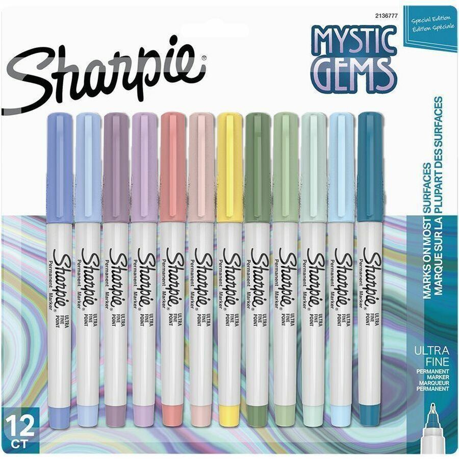 Sharpie Mystic Gems Permanent Markers - Multi Ink - 12 / Pack