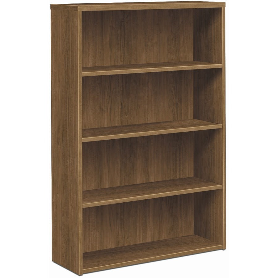 HON H105534 Bookcase - 57.1" Height x 36" Width x 13.1" Depth - 4 Shelve(s) - Finish: Pinnacle, Laminate - Long Lasting, Leveling Glide - For Workstation - 1 Each