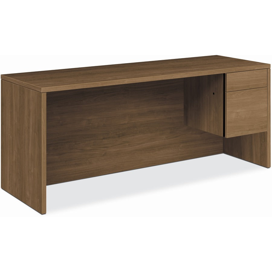 HON H10545R Pedestal Credenza - 29.5" Height x 72" Width x 24" Depth - Total Drawer(s): 2 - Single Pedestal on Right Side - Finish: Laminate, Pinnacle - Rugged, Scratch Resistant, Spill Resistant, Stain Resistant, Durable, Handle, Reinforced, Wear Resi...