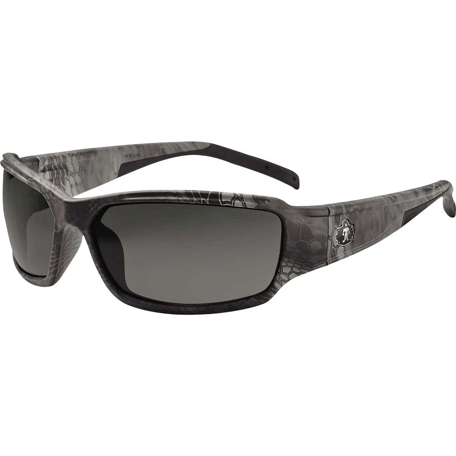 Ergodyne THOR Polarized Smoke Lens Kryptek Typhon Safety Glasses - Recommended for: Construction, Carpentry, Woodworking, Landscaping, Boating, Skiing, Fishing, Hunting, Shooting, Sport - Eye Protection - Kryptek Typhon - Smoke Lens - Durable, Bendable...