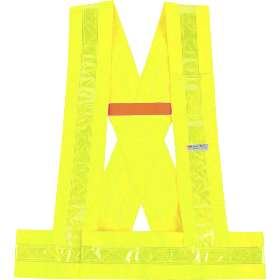 Ergodyne 8140BA Type O Class 1 Breakaway Sash - 3-Xtra Large Plus - Polyester - Lime - Pocket, Reflective - 1 Each