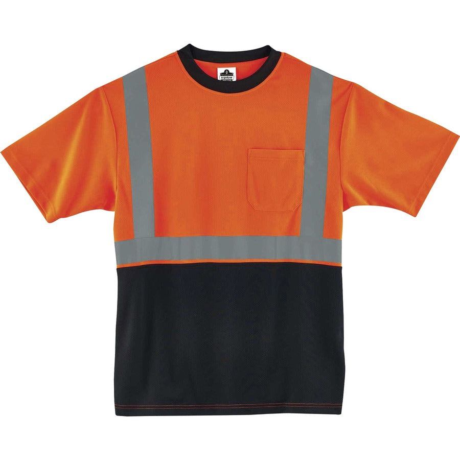 Ergodyne 8289BK Type R Class 2 Front T-Shirt - 4XL Size - Polyester - Orange, Black