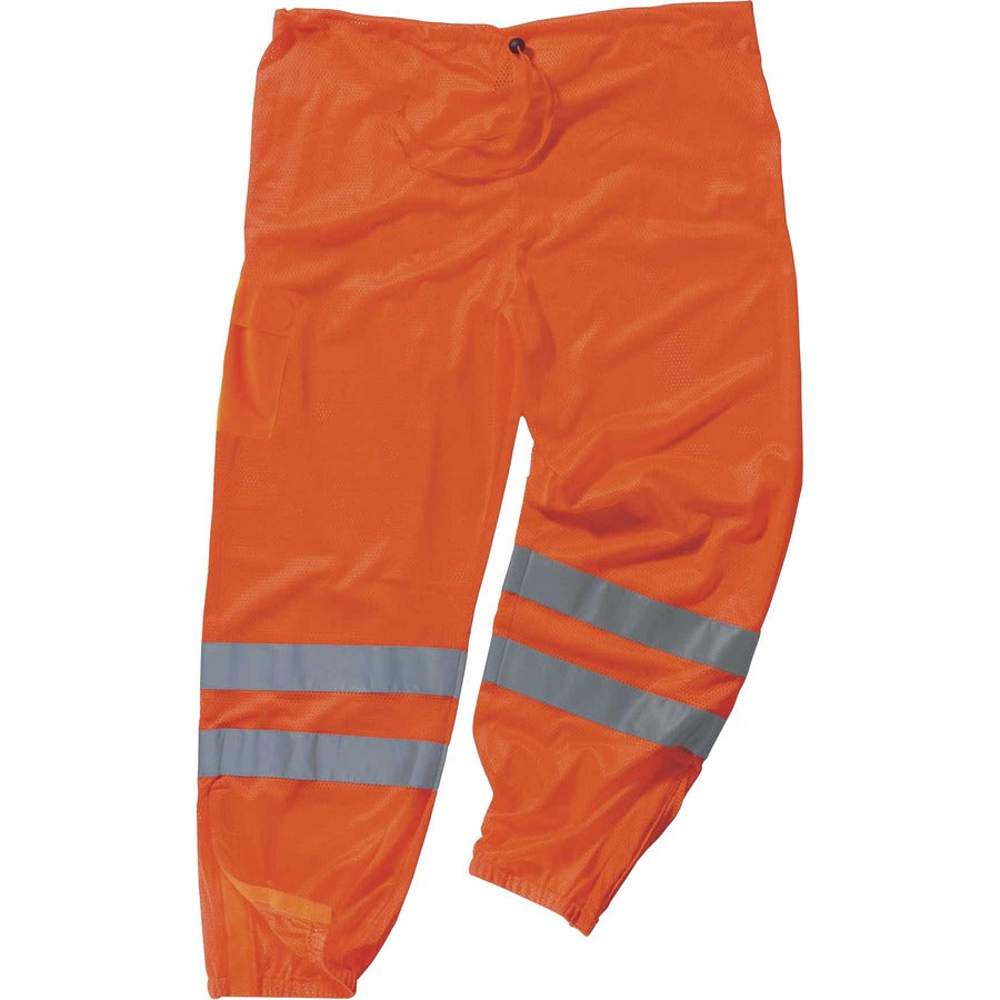 Ergodyne 8910 Class E Hi-Vis Pants - Small/Medium Size - Orange - Polyester Mesh