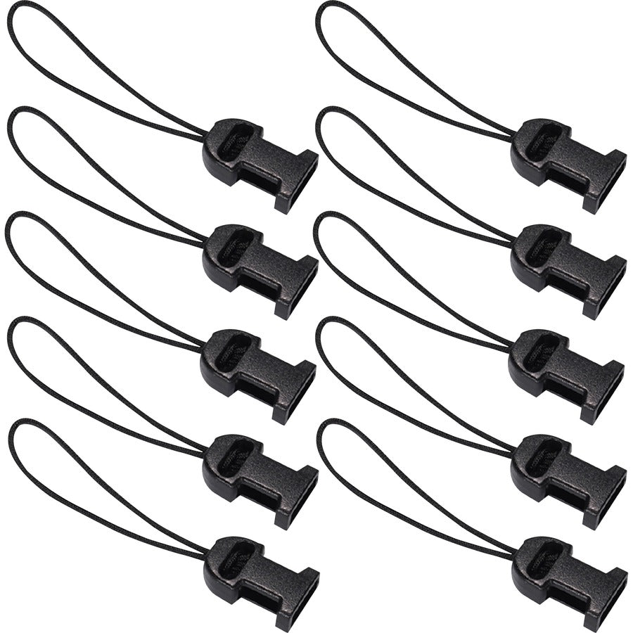 Ergodyne 3133 Barcode Scanner Lanyard - Loop Attachment Replacements (10-Pack) - Large (L) - Loop Attachment - 1" Height x 4" Width x 3" Length - Black - 10 / Pack
