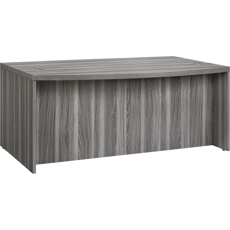 Safco Aberdeen Series 72" Bow Front Desk - Rectangle - 1.6" Thickness Work Surface, 29.5" Height x 72" Width x 42" Depth - Material: Medium Density Fiberboard (MDF), Laminate - Finish: Gray Steel - 1 Each