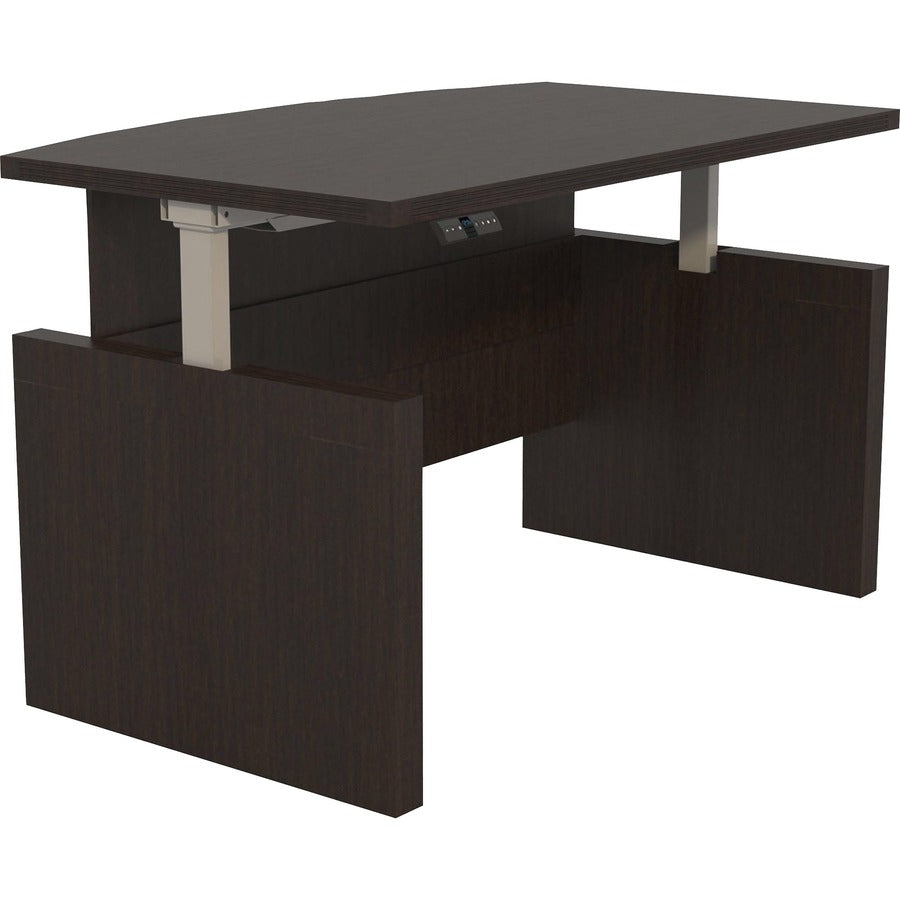 Safco Aberdeen Height-Adjustable Desk - x 1.6" Thickness Work Surface, 49.2" Height x 72" Width Desk - Finish: Mocha, Laminate - 1 Each