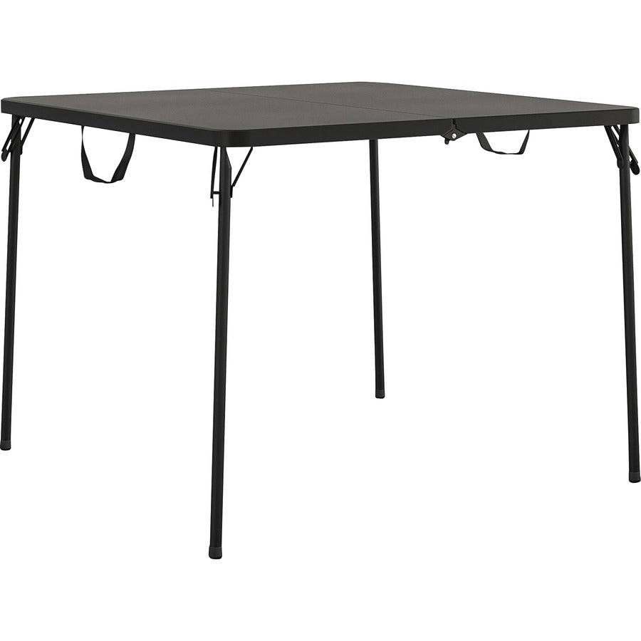 Cosco XL Fold-in-Half Card Table - Four Leg Base - 4 Legs - 200 lb Capacity - 38.50" Table Top Width x 38.50" Table Top Depth - 29.50" Height - Residential, Indoor, Outdoor, Party - Black - 1 Each