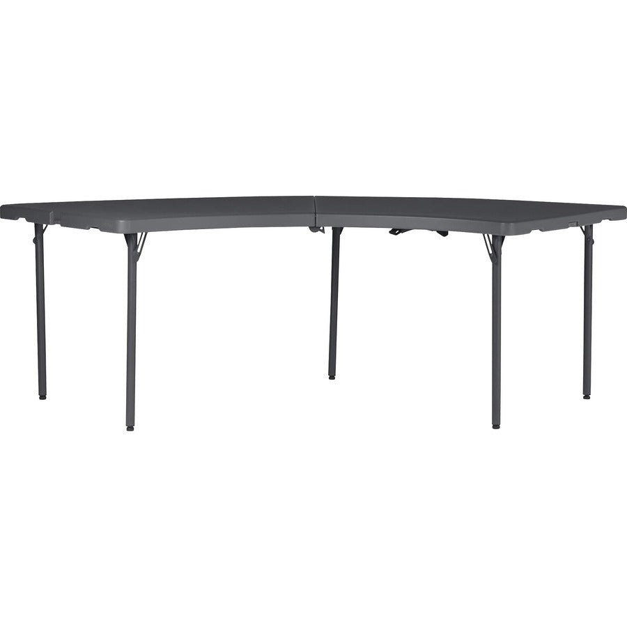 Dorel Zown Moon Commercial Blow Mold Folding Table - 5 Legs - 600 lb Capacity - 30" Table Top Width x 92.60" Table Top Depth - 29.25" Height - Gray - High-density Polyethylene (HDPE) - 1 Each