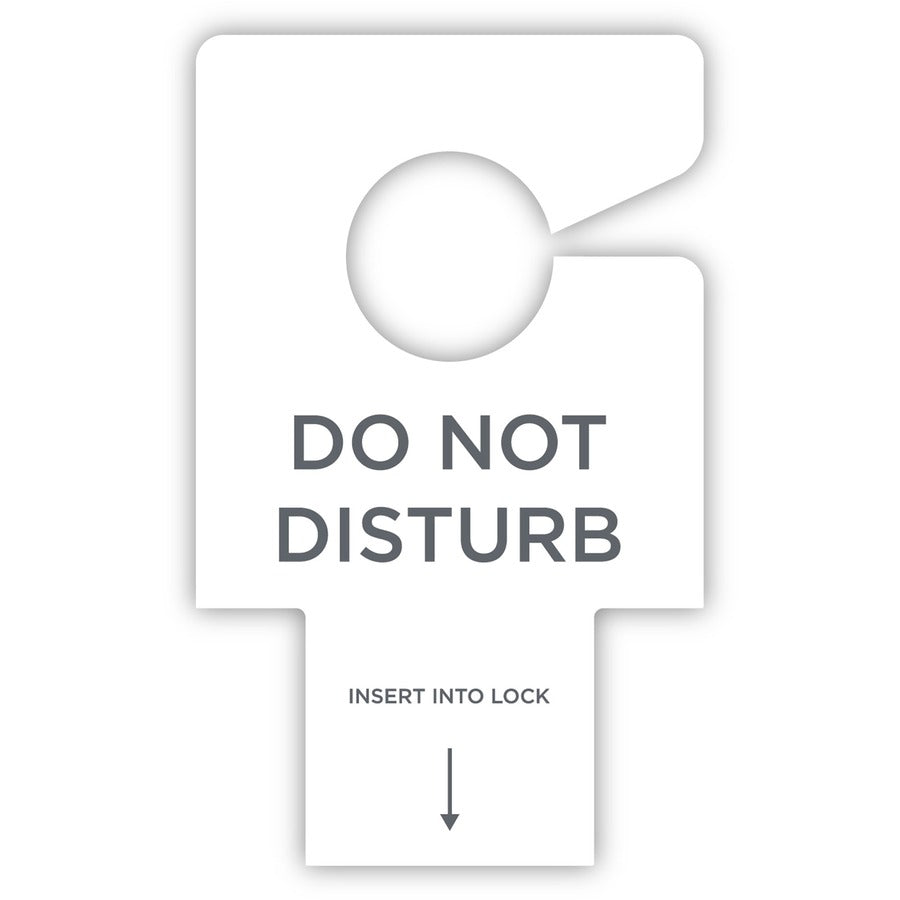 RDI Electric Lock Do-Not-Disturb Sign - Print/Message "Do Not Disturb" - 2.8" Width x 4.5" Height - Rectangular Shape - Hanging Hole - White - 100 / Carton