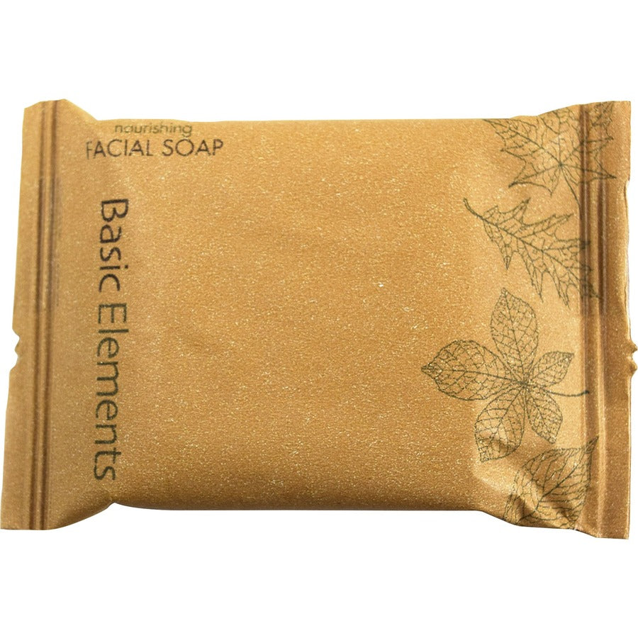 Basic Elements Nourishing Facial Soap - Clean Scent - 0.71 oz - Skin - Multi - Anti-irritant, Fragrance-free, Dye-free - 500 / Carton