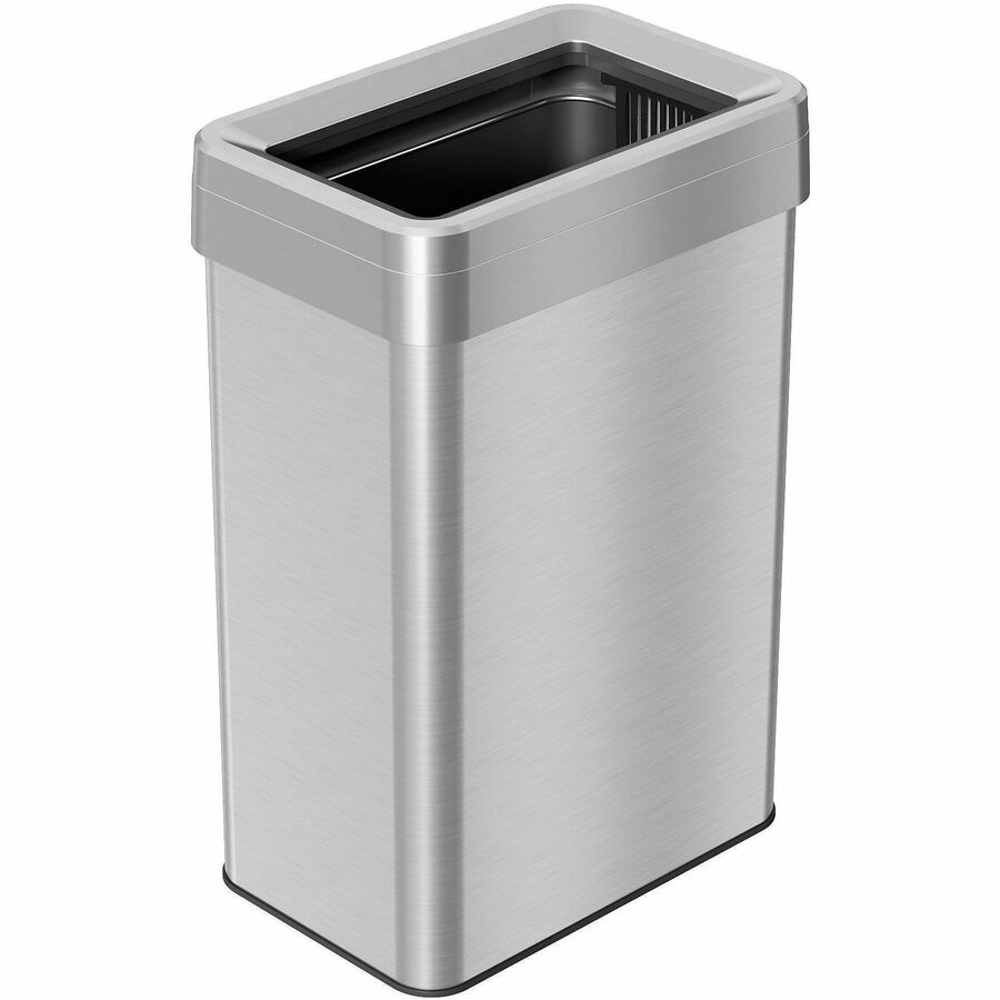 HLS Commercial Stainless Steel Bin Receptacle - Deodorizer - 16 gal Capacity - Rectangular - Fingerprint Proof, Recyclable - 25.3" Height x 10.3" Width x 16" Depth - Stainless Steel - Silver - 1 Each