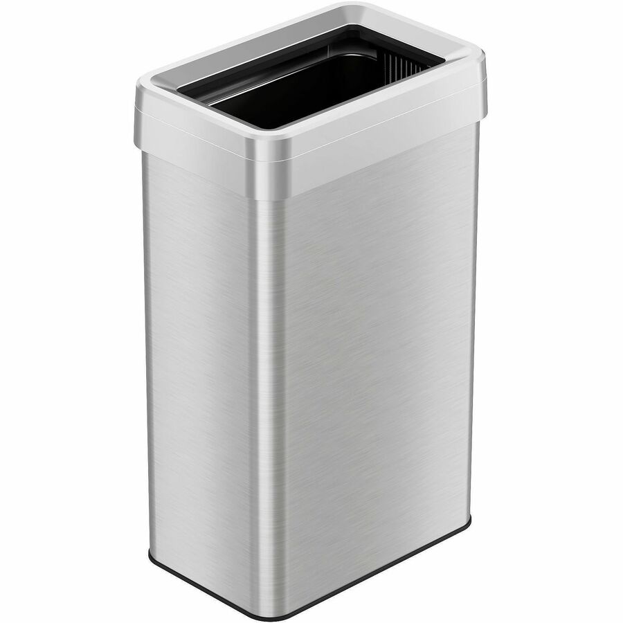 HLS Commercial Stainless Steel Bin Receptacle - Deodorizer - 18 gal Capacity - Rectangular - Fingerprint Proof - 25.8" Height x 10.3" Width x 16" Depth - Stainless Steel - Silver - 1 Each
