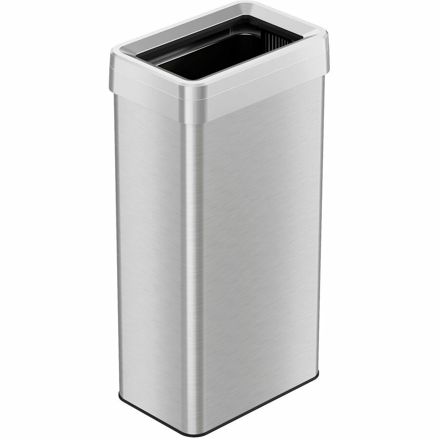 HLS Commercial Stainless Steel Bin Receptacle - Deodorizer - 21 gal Capacity - Rectangular - Fingerprint Proof - 33" Height x 10.3" Width x 16" Depth - Stainless Steel - Silver - 1 Each