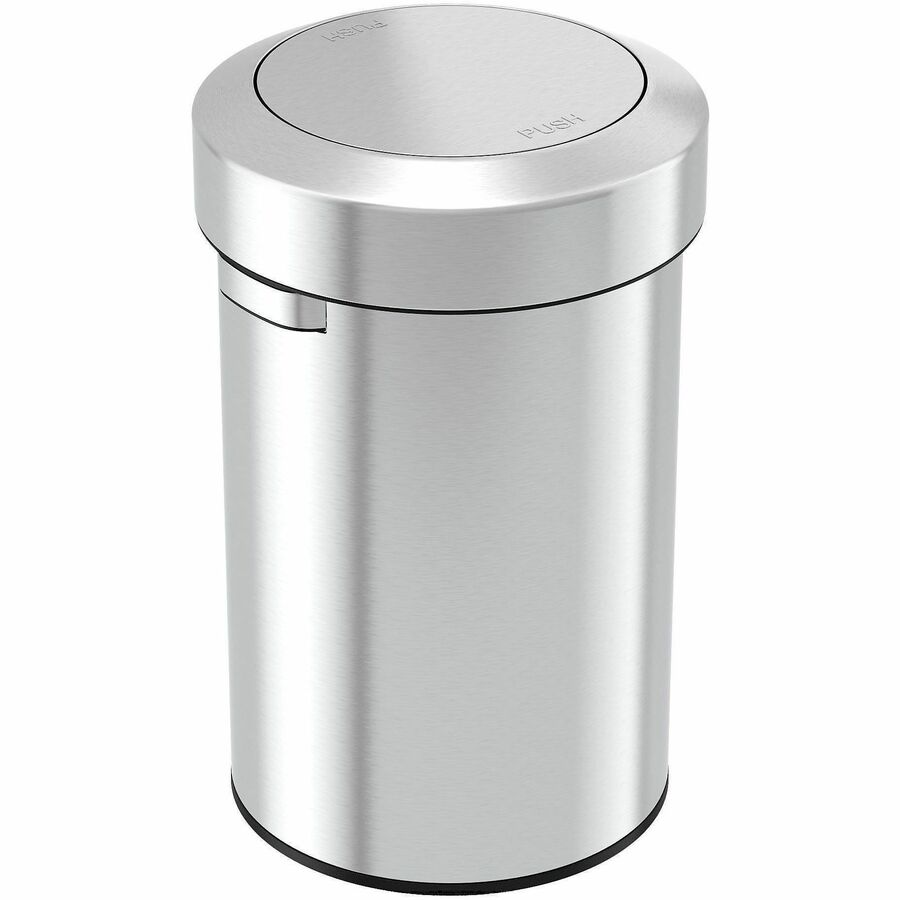 HLS Commercial 17 Gallon Stainless Steel Swing Top - Swing Lid - 17 gal Capacity - Round - Durable, Fingerprint Proof, Smudge Resistant, Handle, Easy to Clean - 25.5" Height x 16" Width x 16" Depth - Stainless Steel - Silver - 1 Each