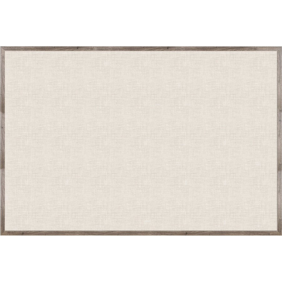 U Brands Linen Bulletin Board - 48" Board Height x 72" Board Width - Tan Linen Surface - Self-healing, Durable, Mounting System, Tackable, Sturdy, Damage Resistant - Rustic Wood Frame - 1 Each