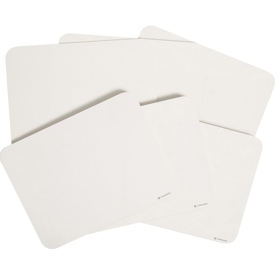 U Brands Single-Sided Dry-Erase Lap Board Value Pack - 12" (1 ft) Width x 9" (0.8 ft) Height - White Melamine Surface - Rectangle - Horizontal/Vertical - Lap - 6 / Pack