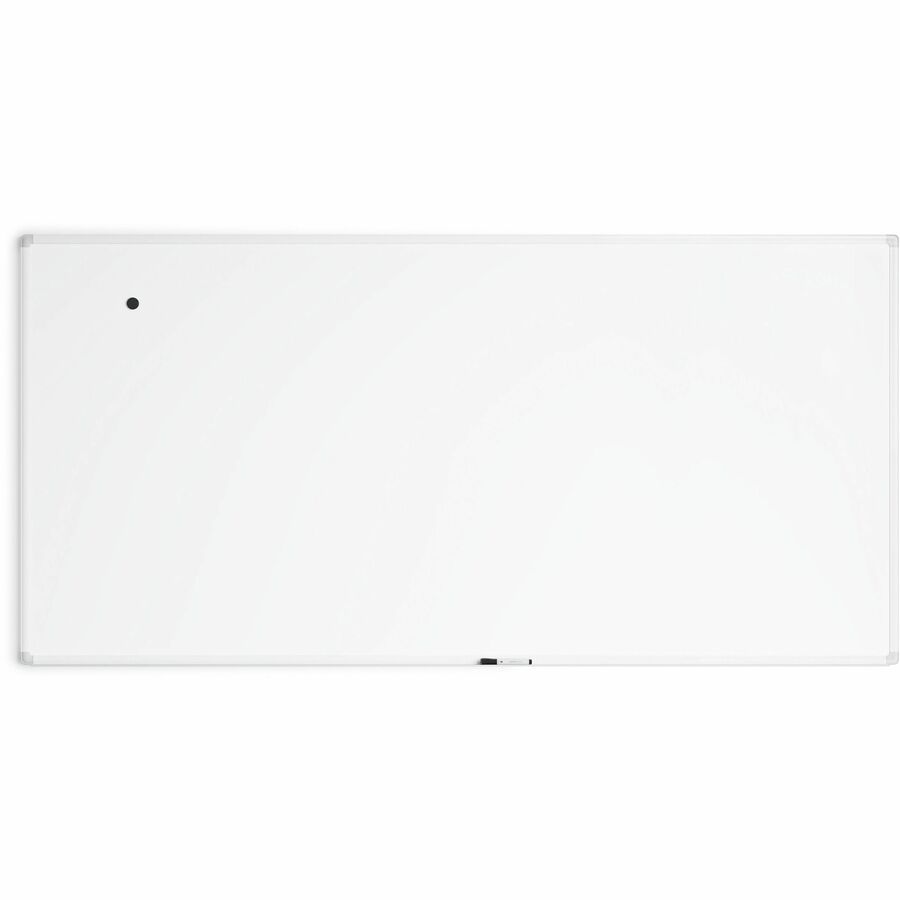 U Brands Magnetic Porcelain Steel Board - 96" (8 ft) Width x 47" (3.9 ft) Height - White Porcelain Steel Surface - White Aluminum Frame - Rectangle - Horizontal/Vertical - Magnetic - 1 Each