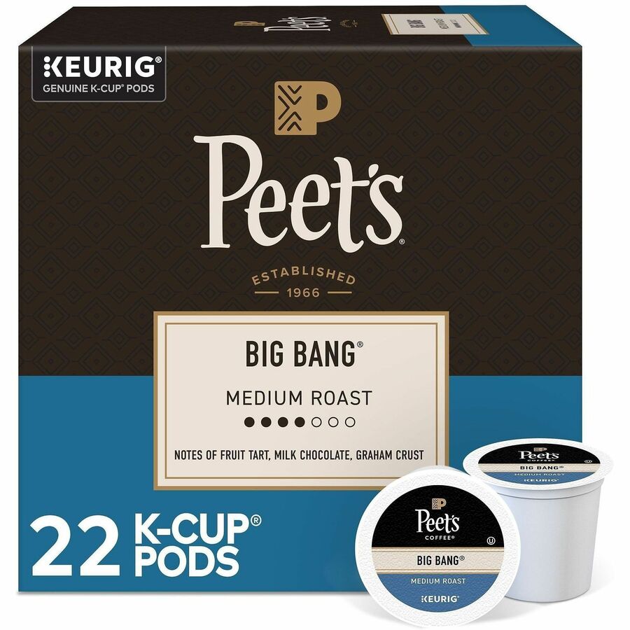 Peet's K-Cup Big Bang Coffee - Compatible with Keurig Brewer - Medium - K-Cup - Big Bang - 22 / Box