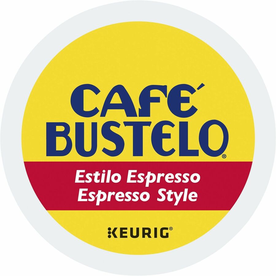 Café, Bustelo®, K-Cup Espresso Style Coffee - Compatible with Keurig Brewer - Dark - K-Cup - 24 / Box
