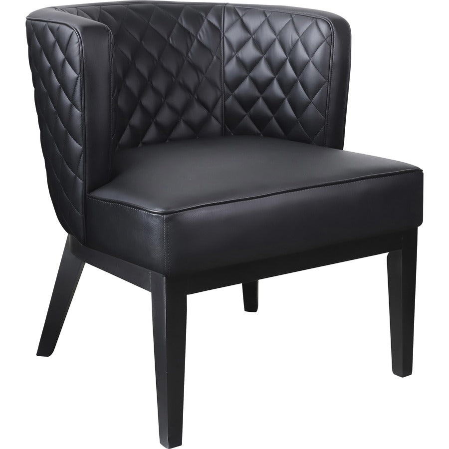 Boss Ava Accent Chair - Black Seat Color - Plush Seat Material - Black Back Color - Four-legged Base - 1 Each