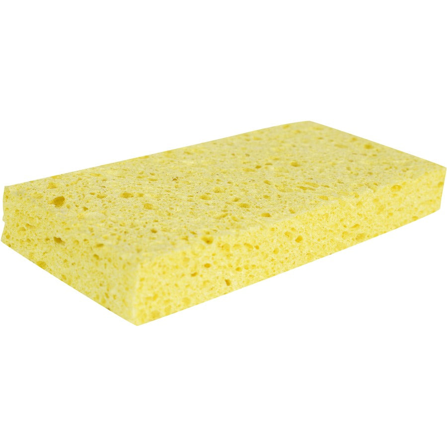 Genuine Joe Cellulose Sponges - 6" Height x 3.7" Width x 1.6" Thickness - 24 / Carton - Cellulose - Yellow