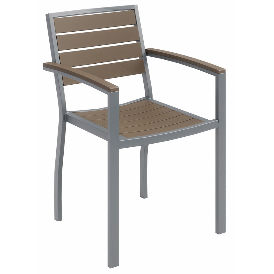 KFI Mocha Indoor/Outdoor Furniture - 33.8" Height x 22" Width x 23" Depth, 25.5" Height Arm - 1 Each