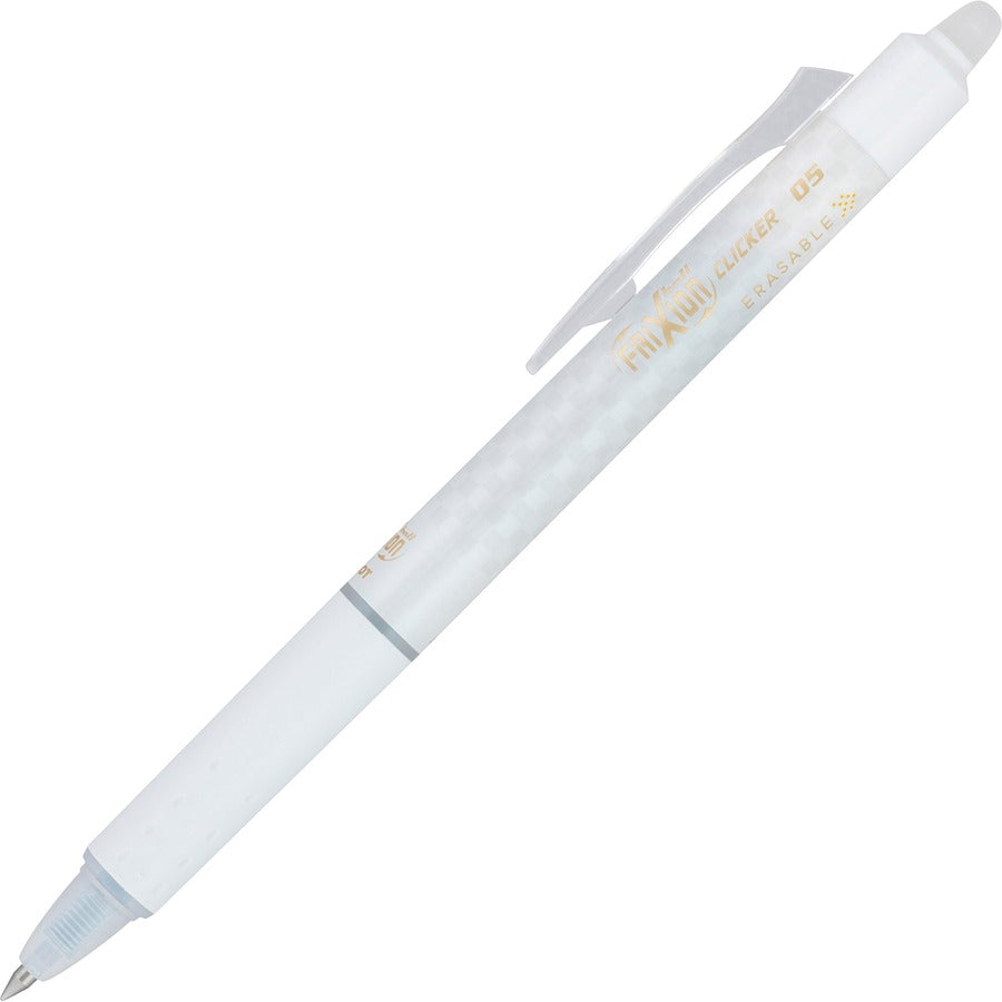 Pilot Erasable Gel Ink Pens - Refillable - Retractable - Erasable - Black Ink - Gel-based - White Barrel - Document, Writing - 12 / Dozen