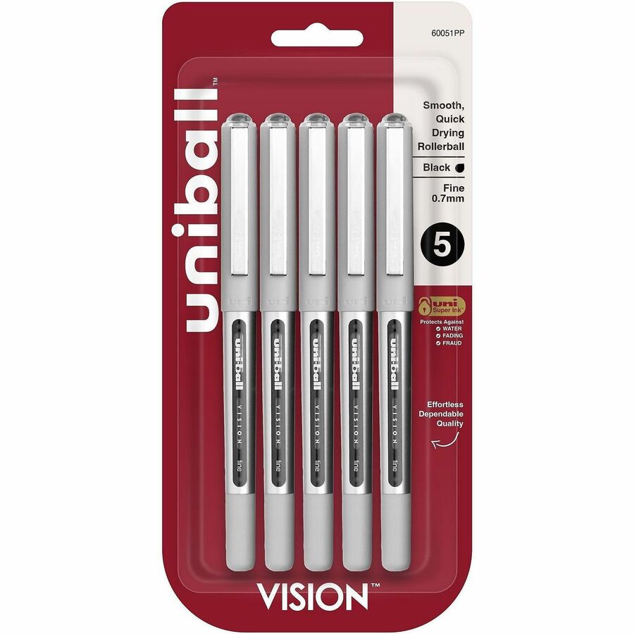 uniball™, Vision Rollerball Pen - Black Ink - 5 / Pack