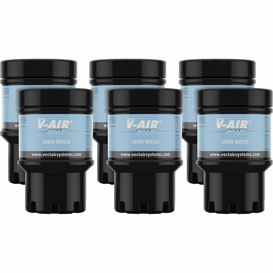 Vectair Systems V-Air MVP Dispenser Fragrance Refill - Spray - 6000 ft� - Linen - 60 Day - Odor Neutralizer - 6 / Carton