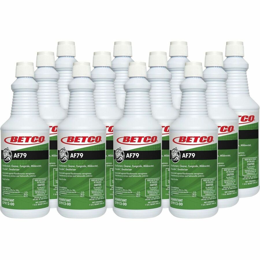 Betco AF79 Acid-Free Restroom Cleaner - For Multipurpose, Multi Surface, Restroom - Ready-To-Use - Spray - 32 fl oz (1 quart) - 11.5 to 12.5 pH - Citrus Bouquet Scent - Recommended For: Germs Remover, Soap Scum Remover, Mold Remover, Mildew Remover, Vi...