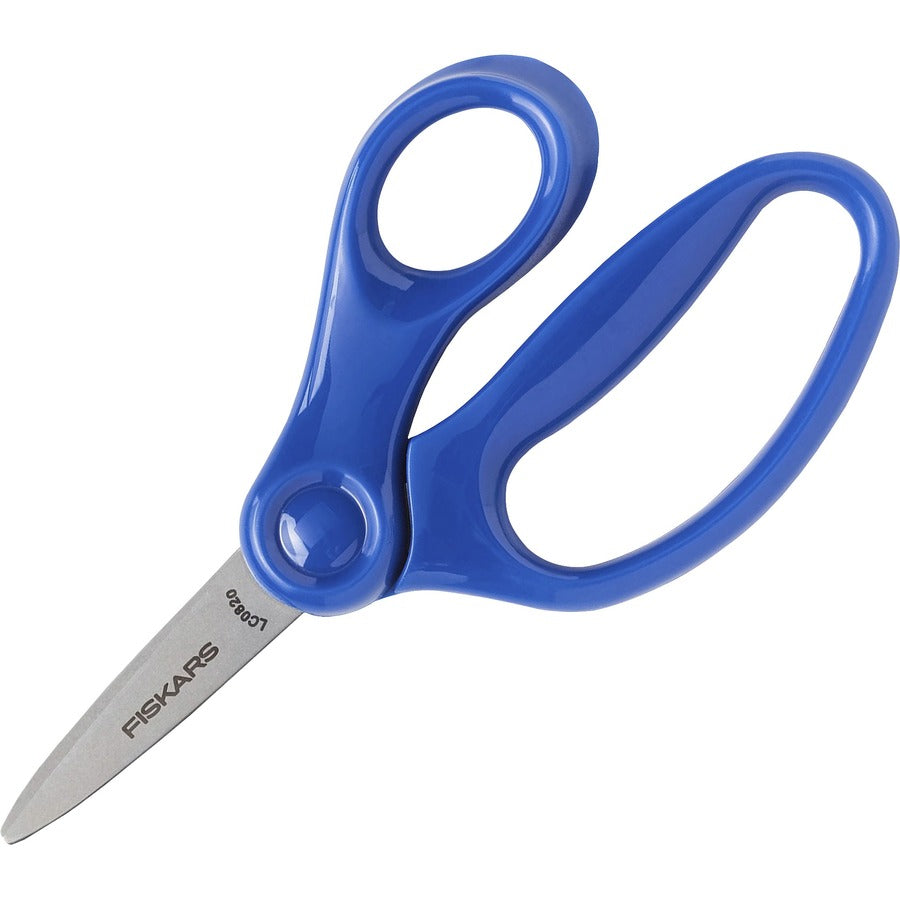 Fiskars 5" Pointed-tip Kids Scissors - 5" Overall Length Safety Edge Blade - Pointed Tip - Blue - 1 Each