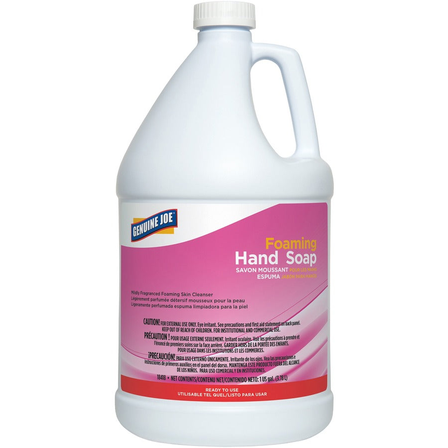 Genuine Joe Ultra Mild Foaming Skin Cleanser - Fresh Scent - 1 gal - Hand, Skin - Moisturizing - Pink - Non-drying, Non-irritating - 1 Each