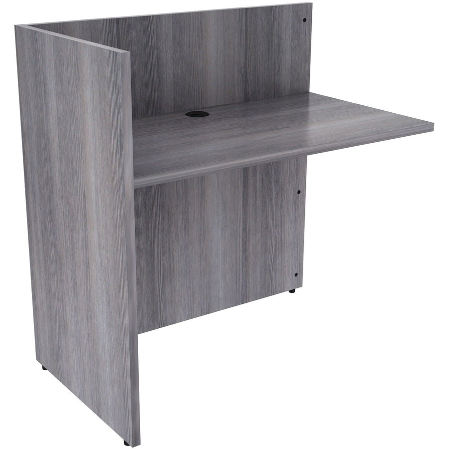 Lorell Essentials Series Reception Return - 1" Thickness Top, 41.5" Height x 42" Width x 24" Depth - Material: Laminate - Finish: Weathered Charcoal - 1 Each