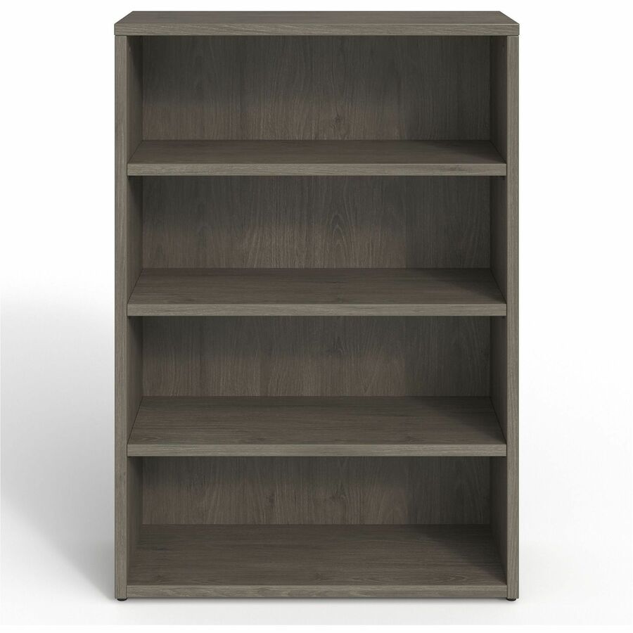 Lorell Prominence 2.0 Bookcase - Rectangle - 48" Height x 34" Width x 12" Depth, 1" Thickness Top - 4 Shelve(s) - 3 Adjustable Shelf(ves) - Material: Particleboard, Thermofused Melamine (TFM) - Finish: Gray Elm - Laminated, Durable, Mar Resistant, Burn...