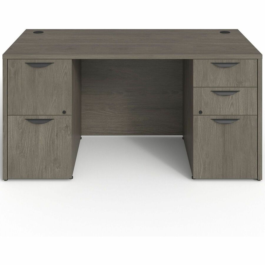 Lorell Prominence 2.0 Double-Pedestal Desk - Rectangle - 29" Height x 60" Width x 30" Depth, 1" Thickness Top - Total Drawer(s): 5 - Double Pedestal on Left/Right Side - Band Edge - Material: Particleboard - Finish: Thermofused Melamine (TFM) - Durable...