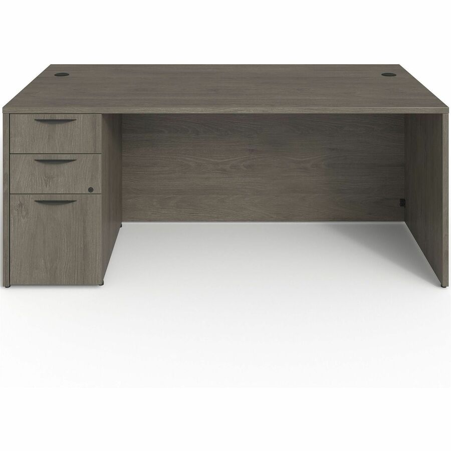 Lorell Prominence 2.0 Left-Pedestal Desk - Rectangle - 29" Height x 72" Width x 36" Depth, 1" Thickness Top - Total Drawer(s): 3 - Single Pedestal on Left Side - Band Edge - Material: Particleboard - Finish: Thermofused Melamine (TFM) - Durable, Adjust...